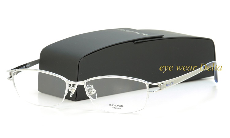 【美品】メガネフレーム POLICE TITANIUM POLICE（ポリス） メガネ フレーム 国内正規代理店品 VPL174J-S15X