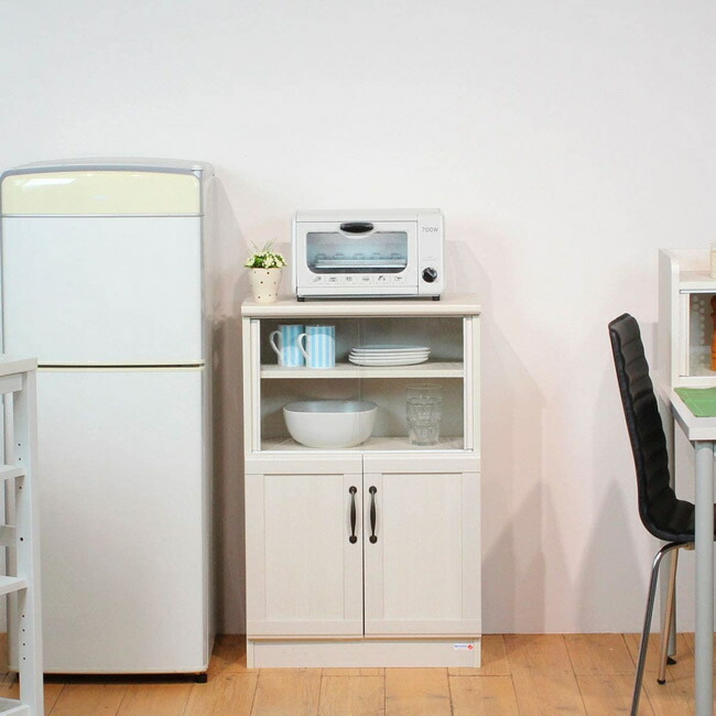 ミニ食器棚 キッチン収納 カップボード コンパクト ホワイト 白 木目 