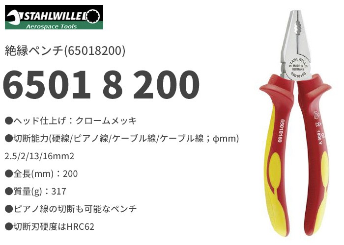 返品送料無料 6501 8 0 絶縁ペンチ Stahlwille スタビレー