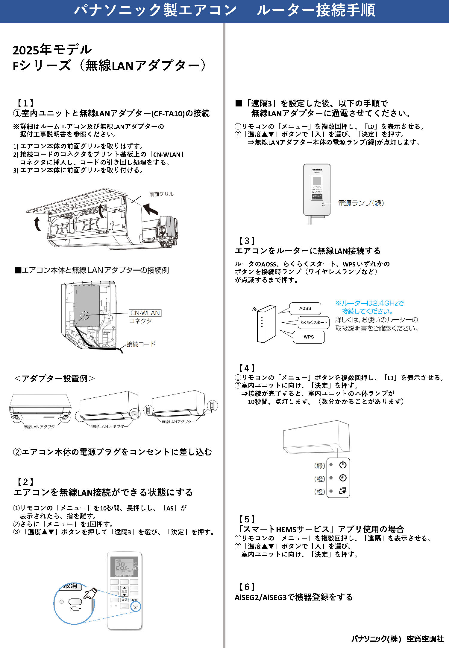 Panasonic（パナソニック） CF-TA10 エアコン 部材 無線LANアダプター