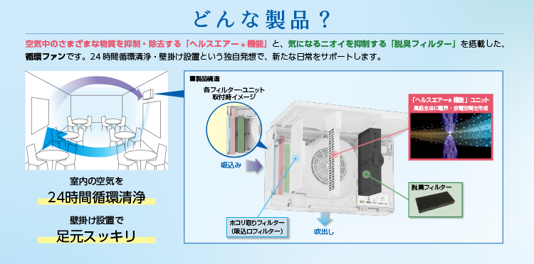 JC-30KR 三菱電機 ヘルスエアー機能搭載 循環ファン大風量タイプ 壁 