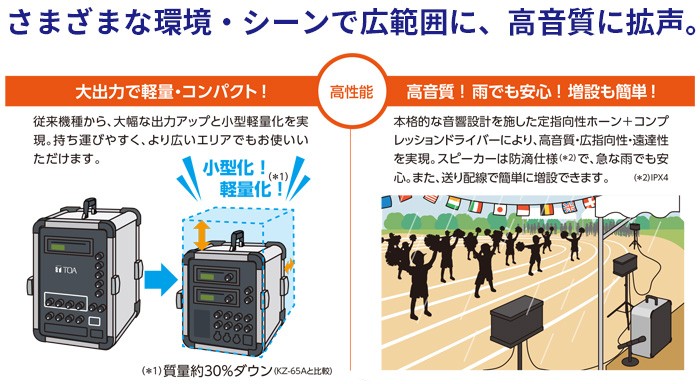 直営店に限定 TOA ティーオーエー KZ-25A 移動用PAアンプ 20W