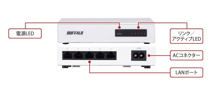 BUFFALO（バッファロー） LSW4-TX-5NS/WHD 10/100Mbps対応スイッチング