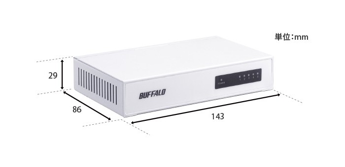 BUFFALO LSW4-TX-5NS/WHD バッファロー 10/100Mbps対応