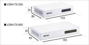 BUFFALO（バッファロー） LSW4-TX-8NS/WH 10/100Mbps対応スイッチング