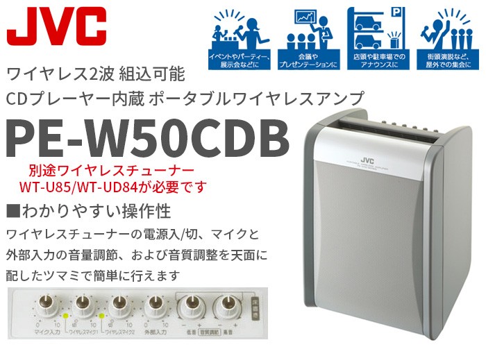 Victor ポータブルワイヤレスアンプ PE-W50 業務用ポータブルワイヤレスアンプ「PE-W50シリーズ」8機種を