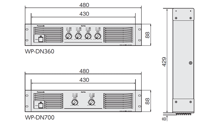 パナソニック 1000 W×2ch（4Ω連続出力） 2chデジタルパワーアンプ WP-DN700