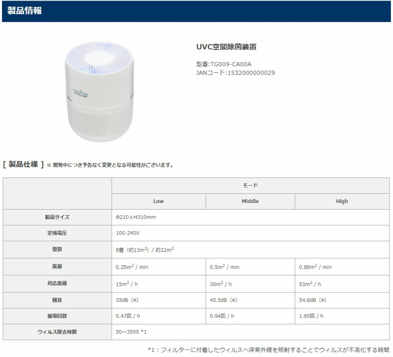 豊田合成 UVC空間除菌装置 業務用高濃度アルコール78% TG009-CA00A