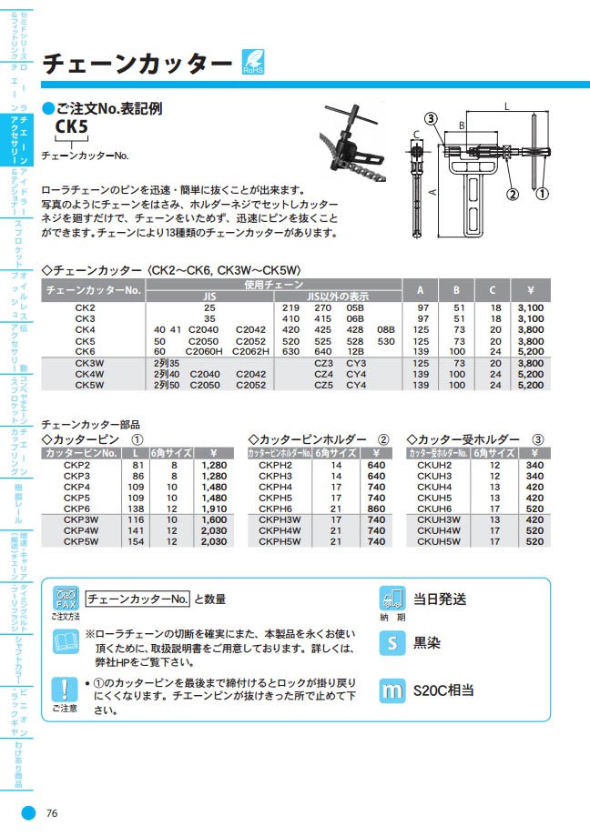 CK2 チェーンカッター（No.25用） 片山チエン（KANA） : ck2 : 伝導