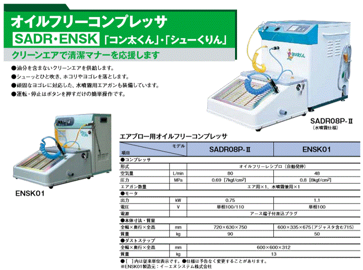 北越工業 (AIRMAN) SADR08P-II オイルフリーコンプレッサ コン太くん コンプレッサ 伝動機ドットコム