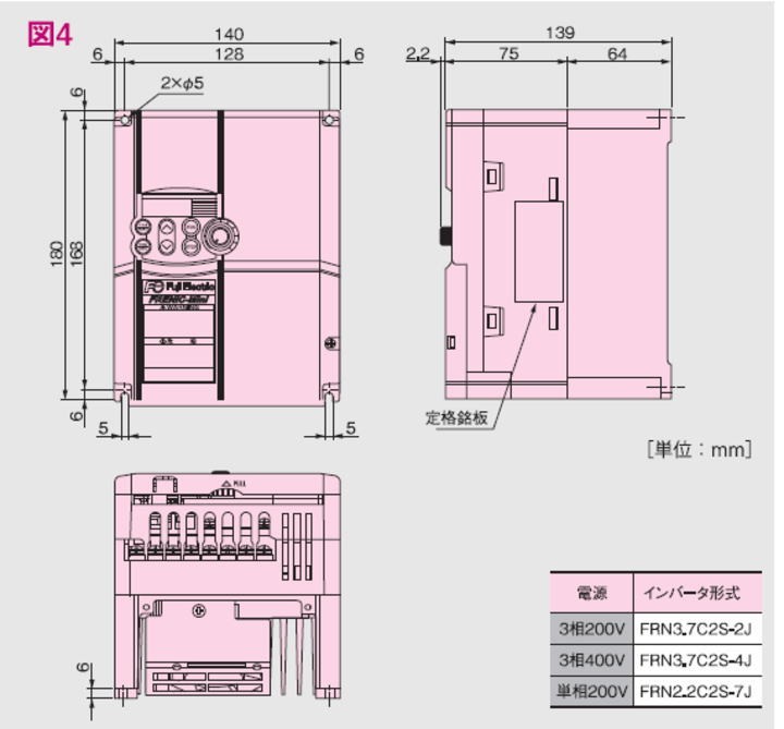 富士電機 FRN3.7C2S-2J インバータ 3相200Ｖ FRENIC-Miniシリーズ 