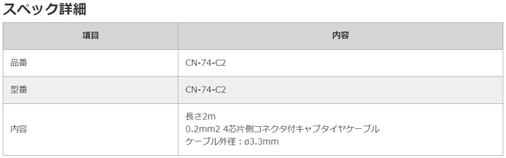 パナソニックデバイスSUNX　CN-74-C2　寸法表