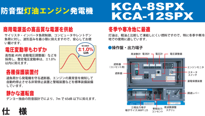 デンヨー Denyo Kca 8spx 灯油エンジン発電機 防音型 Dny Kca 8spx 伝動機ドットコム ヤフー店 通販 Yahoo ショッピング