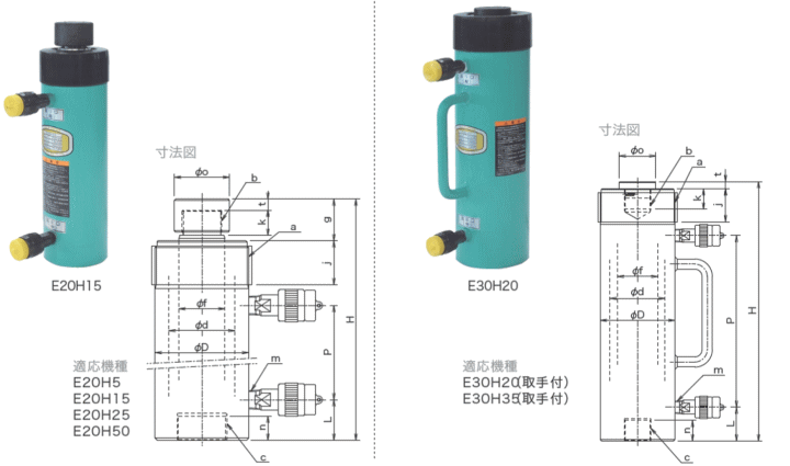 大阪ジャッキ製作所 E30H35 油圧戻りジャッキ 油圧シリンダ 伝動機ドットコム