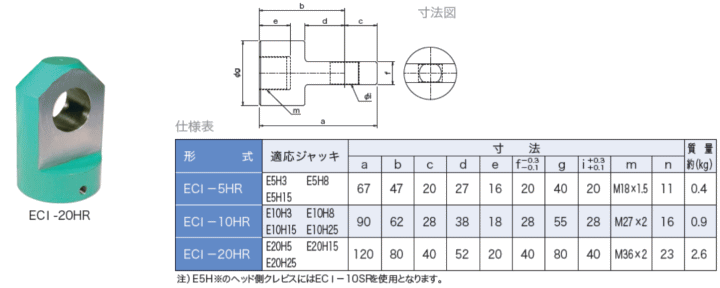 大阪ジャッキ製作所 ECI-5HR パワージャッキ用1山クレビス 油圧機器