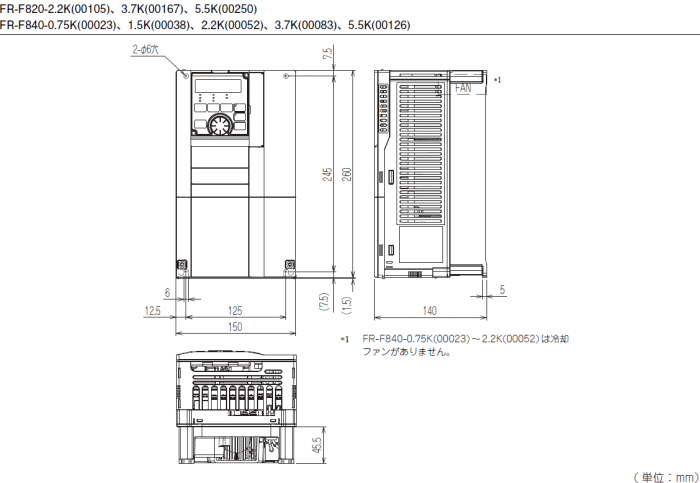 日本最大のブランド三菱電機 FR-F840-2.2K 3相400V インバータ FREQROL