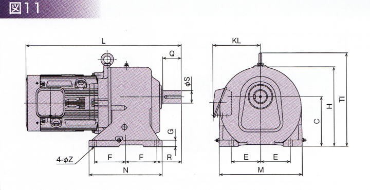 Y@VXe GP70-11K-30 11kW 1/30 O200V M[^ ̐}