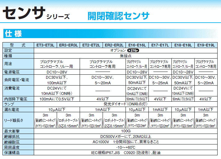 開閉確認センサ　ET2L　　近藤製作所