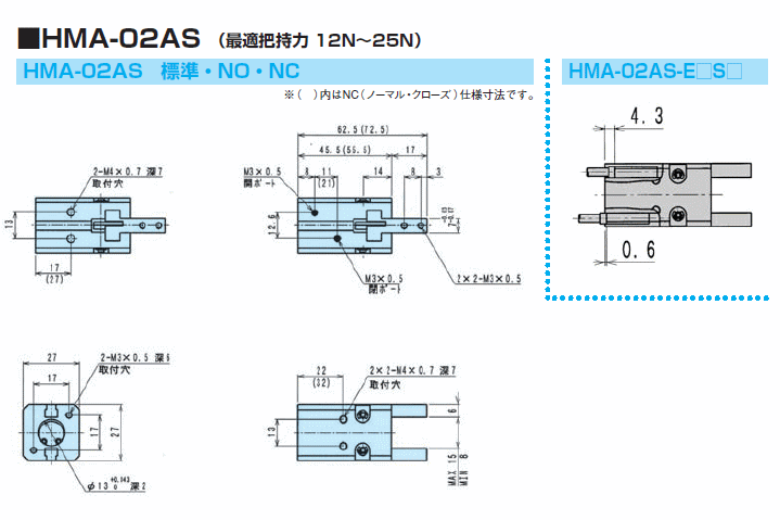 HMA-02AS 近藤製作所　ミニ平行ハンド