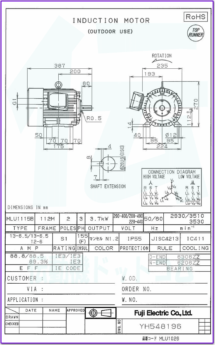 xmd@ MLU1115B-2 3.7kW-2P [^ ̐} @\