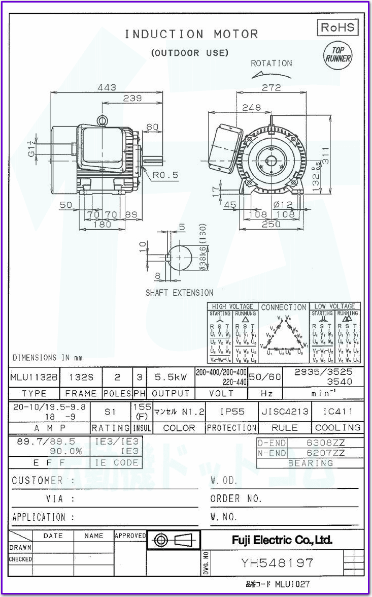 xmd@ MLU1132B-2 5.5kW-2P [^ ̐} @\