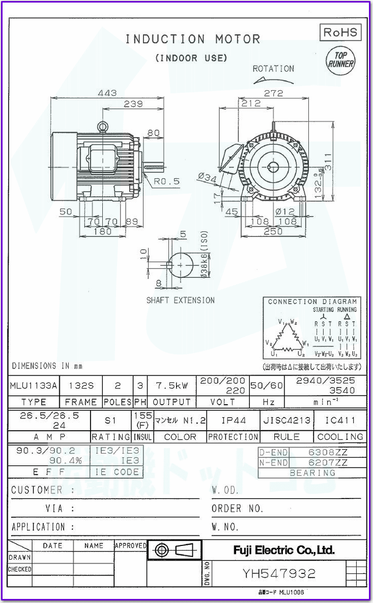 xmd@ MLU1133A-2 7.5kW-2P [^ ̐}ʁ@@\