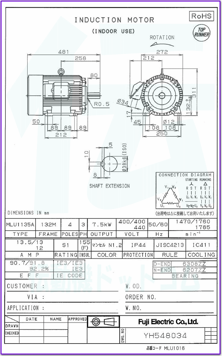 xmd@ MLU1135A-4 7.5kW-4P [^ ̐} @\