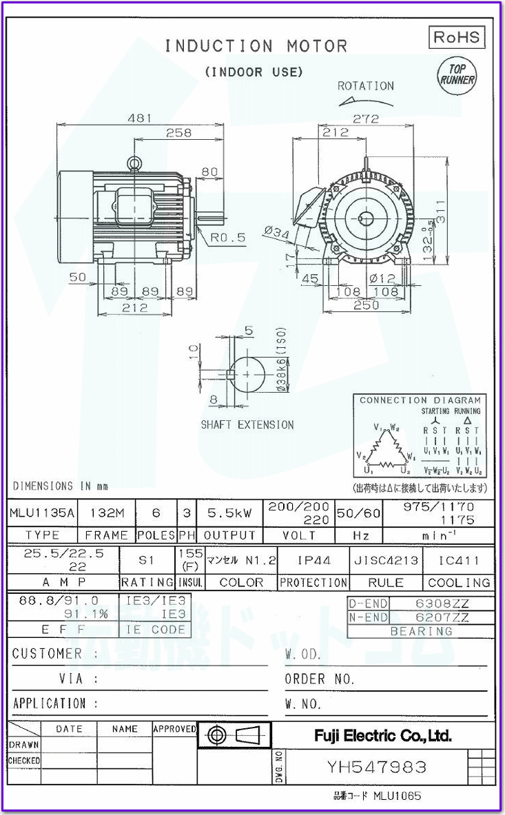 xmd@ MLU1135A-6 5.5kW-6P [^ ̐}ʁ@@\