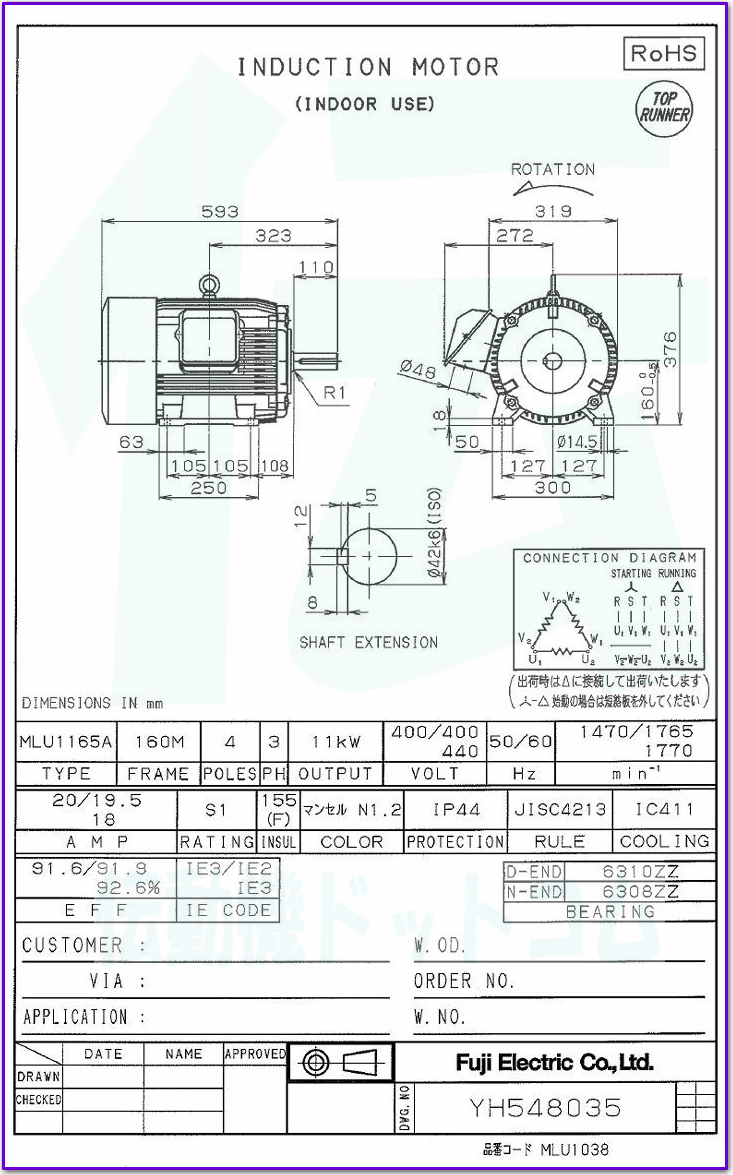 xmd@ MLU1165A-4 11kW-4P [^ ̐} @\