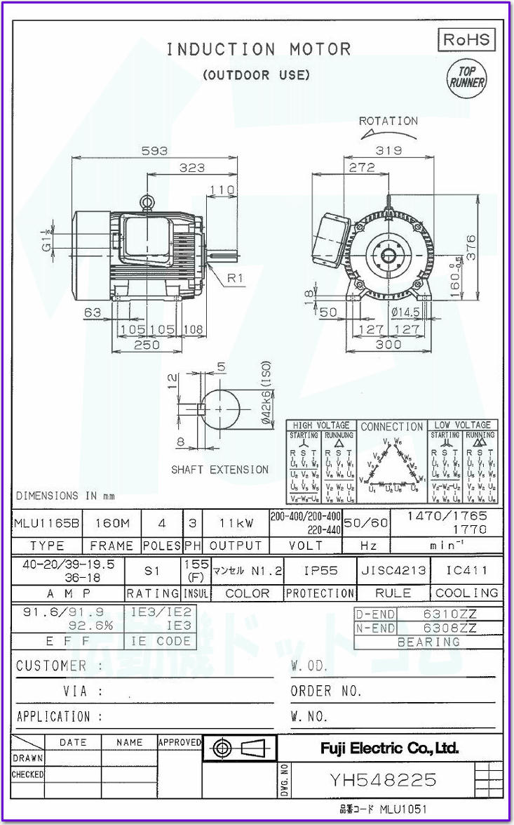 xmd@ MLU1165B-4 11kW-4P [^ ̐} @\