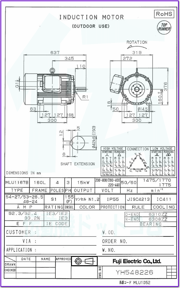 xmd@ MLU1167B-4 15kW-4P [^ ̐} @\