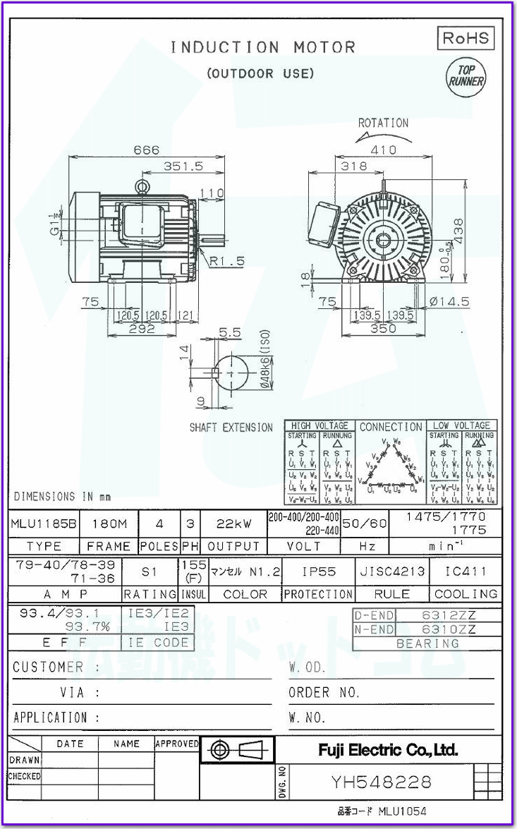 xmd@ MLU1185B-4 22kW-4P [^ ̐} @\