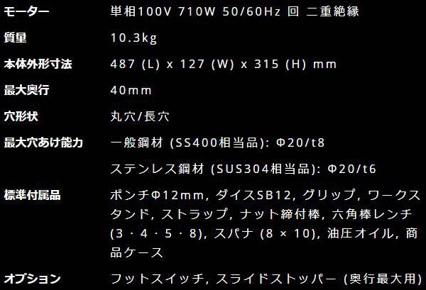 オグラ HPC-N208W 電動油圧式パンチャー オグラ 伝動機ドットコム