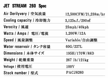 ポート・ア・クールジャパン New Jet Stream 260 (PACJS260) ジェットストリームシリーズ ポート・ア・クールジャパン  伝動機ドットコム