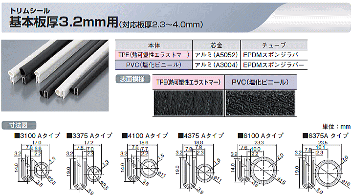 岩田製作所 トリムシール 6100-B-3X32AT-L31 6100シリーズ Aタイプ 黒