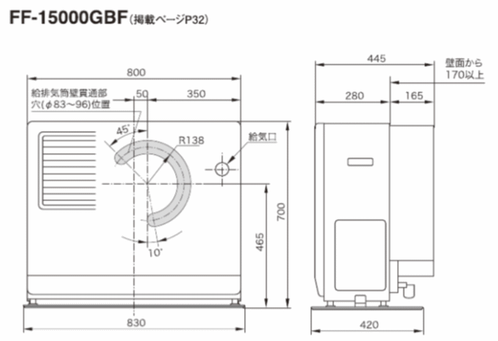 長府製作所(サンポット) FF-15000GBF FF式温風石油暖房機 ＦＦ式温風石油暖房機 （ファンヒーター） 伝動機ドットコム