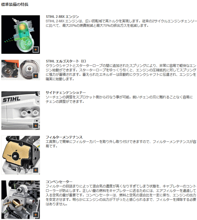 X`[ STIHL MS150C-E J[rO (PM3,KCho[30cm) J[rO`F\[ ڍ