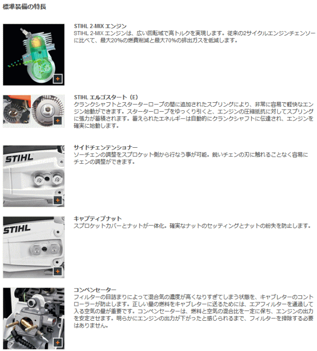 X`[ STIHL MS193C-E J[rO (KCho[30cm) J[rO`F\[ ڍ