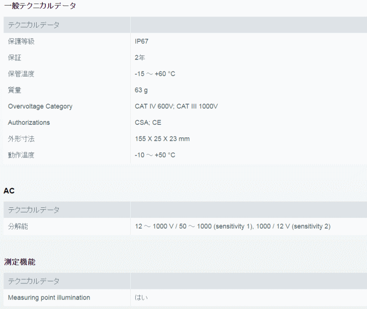TESTO �e�X�g�[�@testo 745 ��ڐG���d��@�f�[�^�\