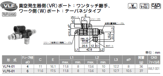 ピスコ Vlf6 01 真空発生器側 ワンタッチ継手 ワーク側 管用テーパネジタイプ Xusr16qi2h Diy 工具 Www Sprintmart Com