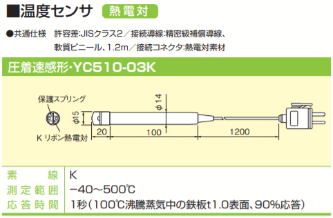 チノー(CHINO) YC510-03K デジタル温度計用センサー チノー（CHINO