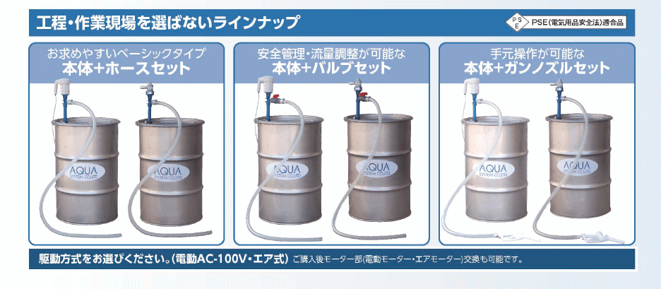 アクアシステム CHD-20APP-N エアーモーター式 ケミカルドラムポンプ