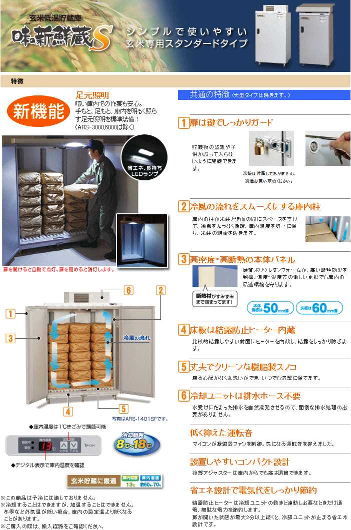 エムケー精工 ARS-901SF 味の新鮮蔵S 玄米低温貯蔵庫 単相100V : mks-ars-901sf : 伝動機ドットコム DIY・日曜大工店  - 通販 - Yahoo!ショッピング