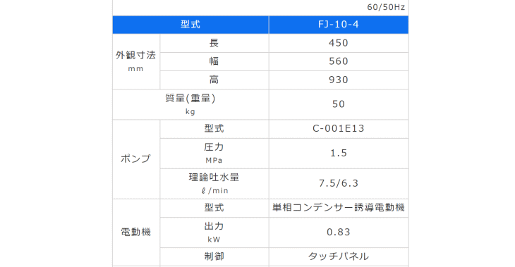 有光工業 FJ-10-4 寸法表