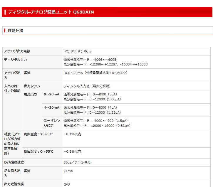 三菱（MITSUBISHI） 三菱電機 Q68DAIN シーケンサ MELSEC-Qシリーズ