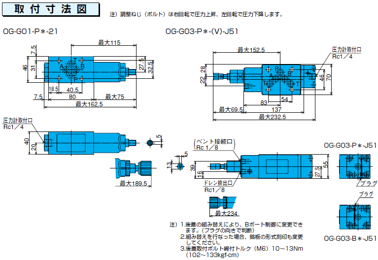 NACHI (ナチ)・不二越 OCP-G03-A1-50 チェックモジュラーバルブ｜電動