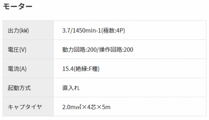 スーパー工業　SAR-2308NSB2　50Hz　製品仕様2