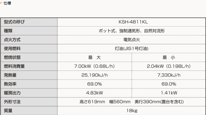 サンポット 長府製作所(サンポット) KSH-4811KL 煙突式半密閉式石油