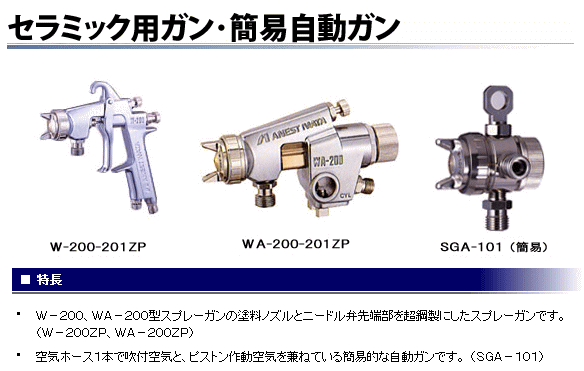 アネスト岩田 WA-200-251ZP 圧送式 セラミック用手動ガン 汎用スプレー