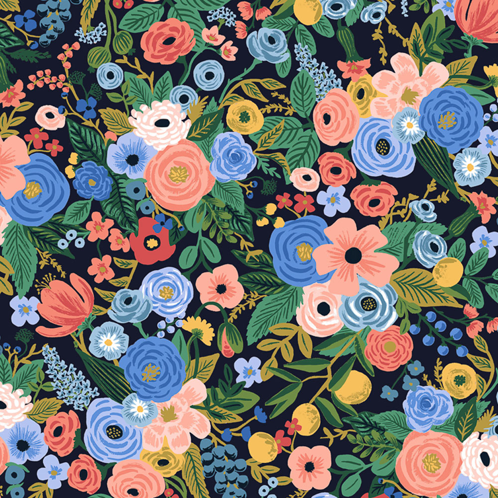 10cm単位 コットンアンドスティール  生地 花柄 プリント シーチング 手芸 ハンドメイド ポーチ バッグ USA コットン 綿 ガーデンパーティー COTTON+STEEL | ブランド登録なし | 03